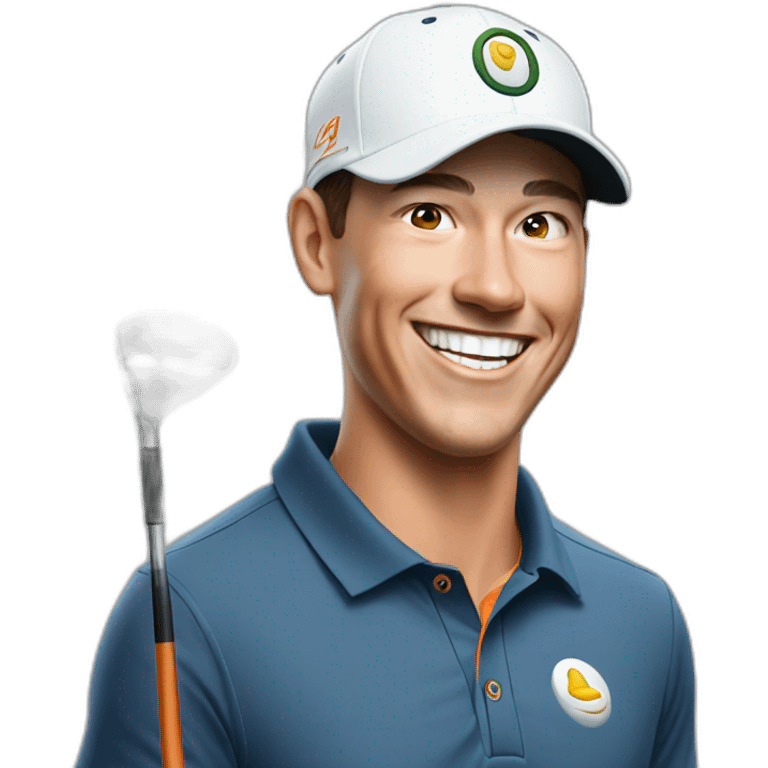 Viktor Hovland golf player squinting laughing emoji