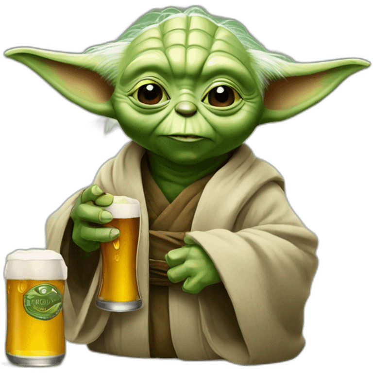 Yoda avec une bière  emoji