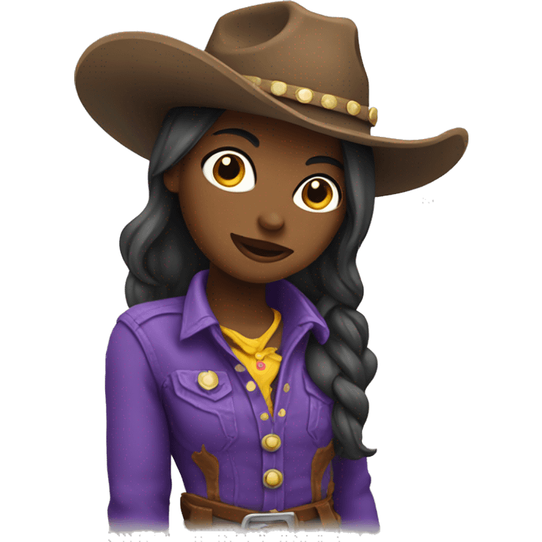 Cowboy girl in purple  emoji