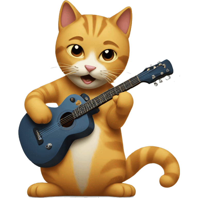 Cat playing the guitar emoji