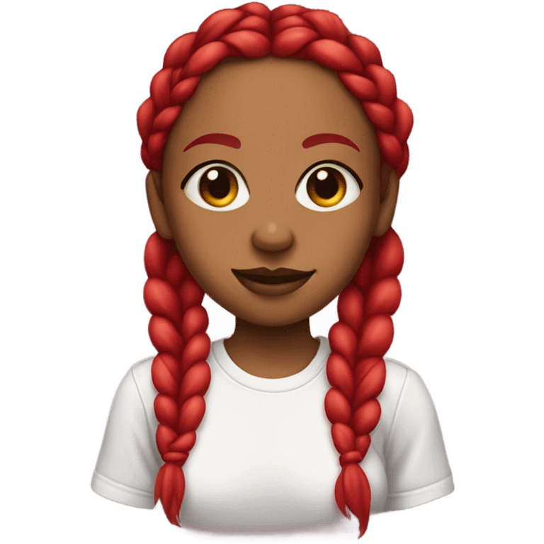 Brown skin girl with red braids and a ICP shirt emoji