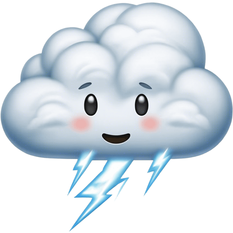  realistic emoji depicting a cloud with a thunderstorm emoji