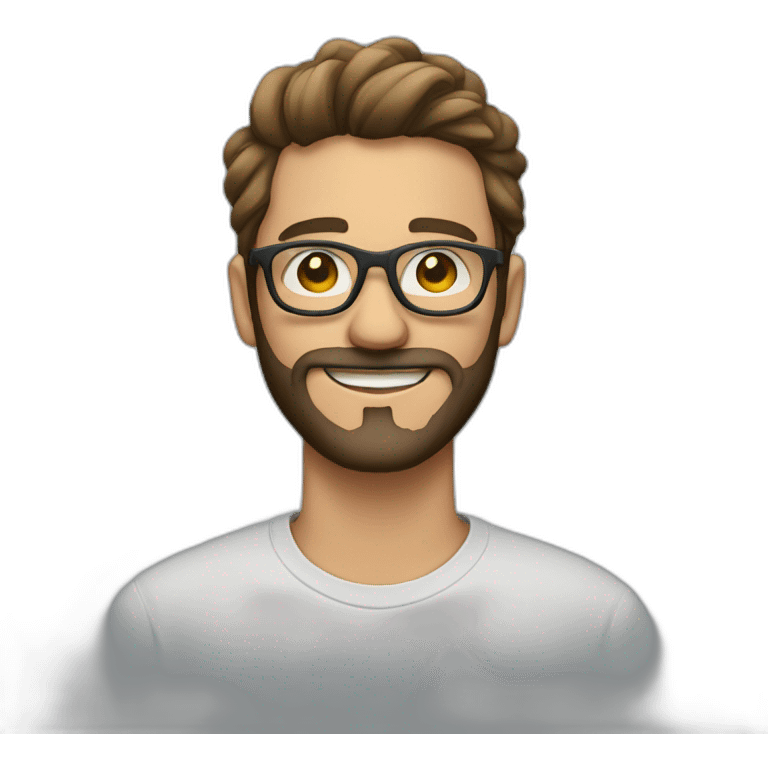 un joven con gafas y barba emoji