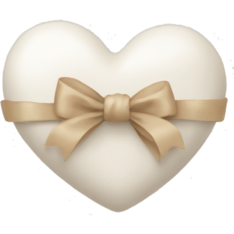 white heart with beige bow emoji