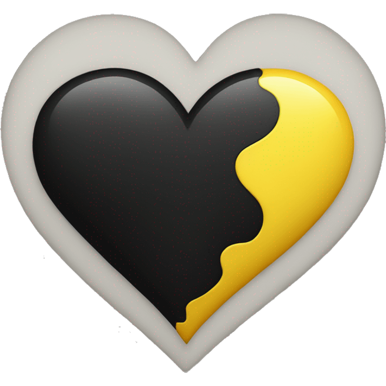 Half yellow and half black heart emoji