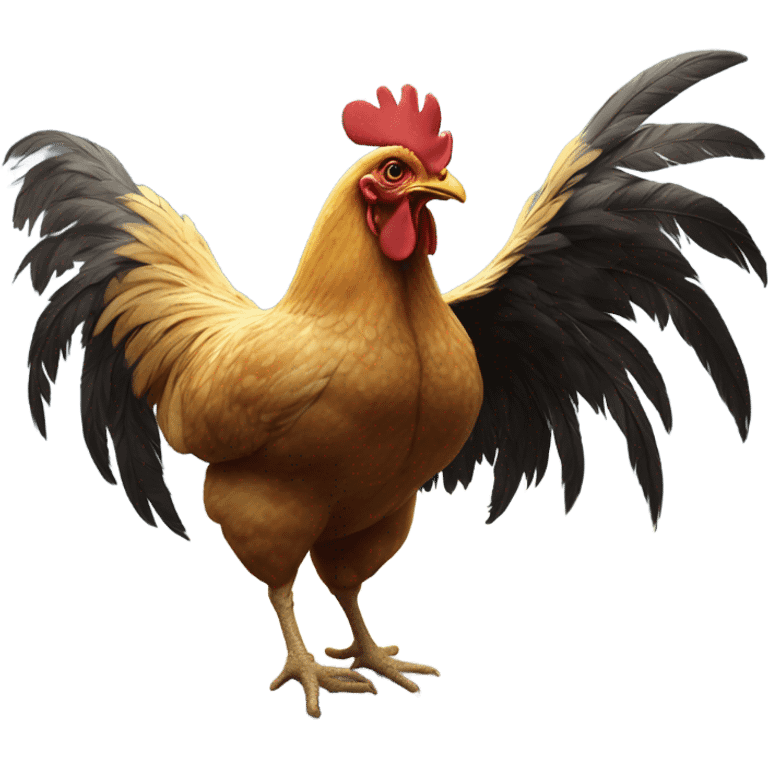 Chicken picked up by a tornado  emoji