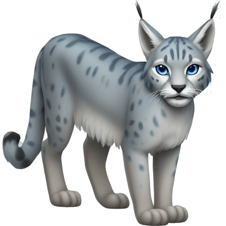 A blue lynx full body and short tail emoji