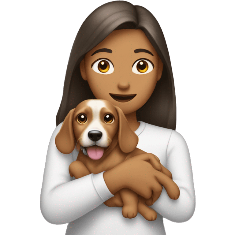 Dog in woman’s hands  emoji