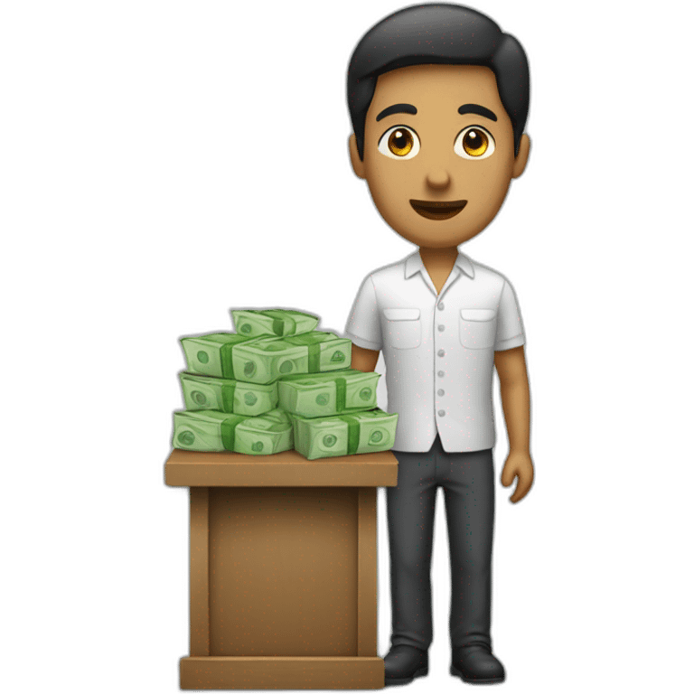 trader stand with money  emoji