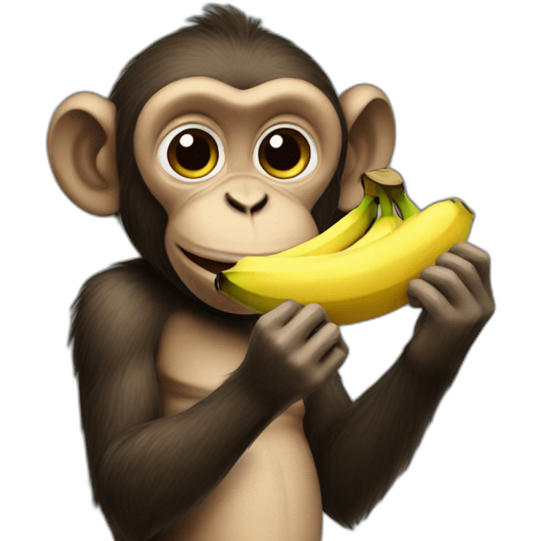 Monkey eating bananas emoji