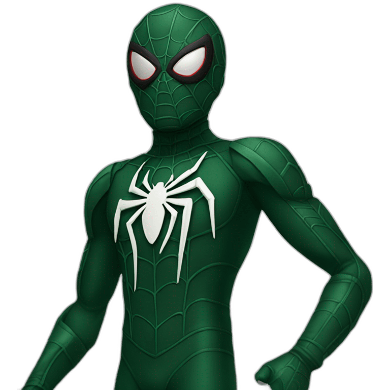 Man spider suit dark green in battle emoji