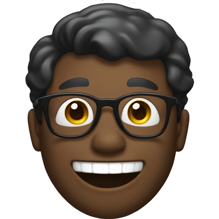 black cubby man with short hair with glasses laughing  emoji