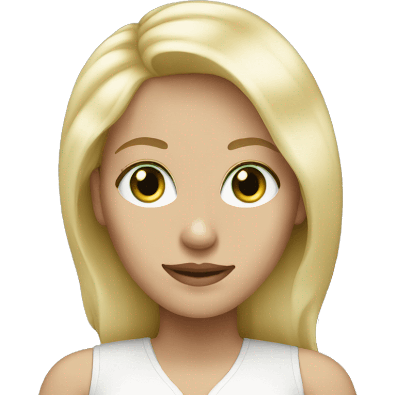 White woman with blonde hair green eyes emoji