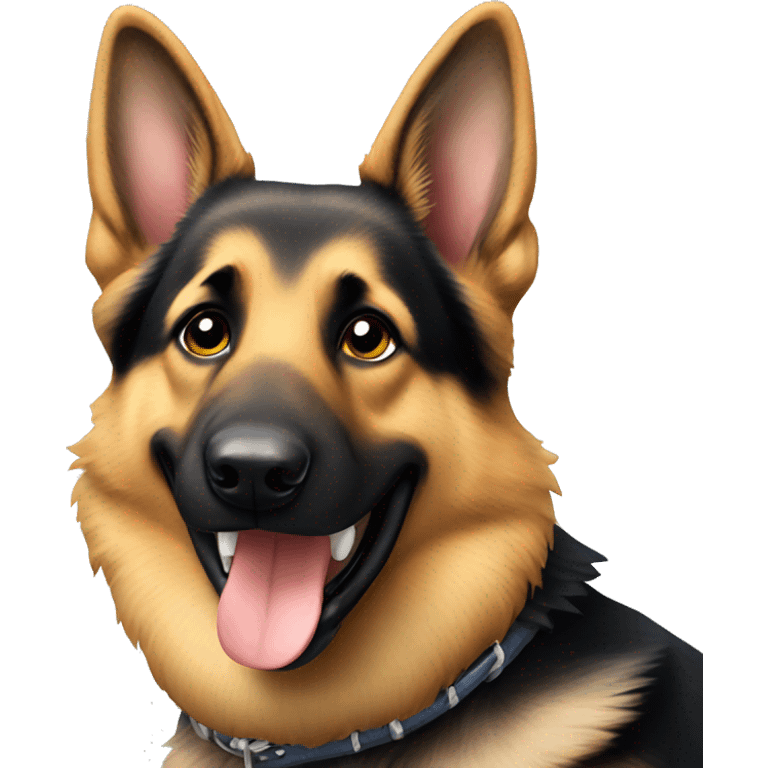 german shepherd smiling emoji