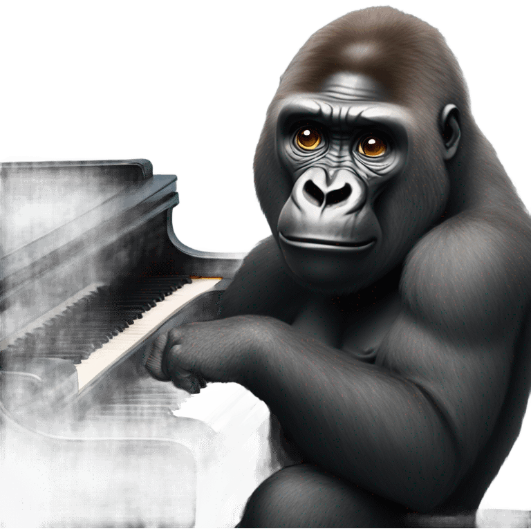 gorilla playing piano from Sing movie emoji