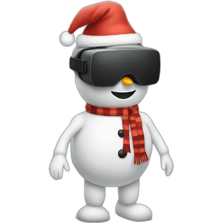 full body christmas-snowman in vr headset emoji