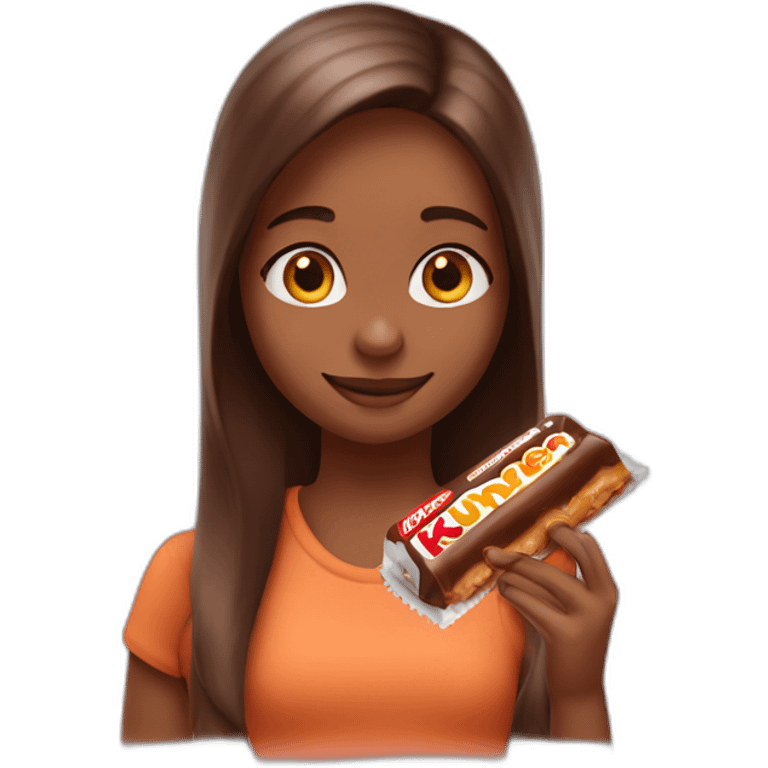 girl eat kinder bueno emoji