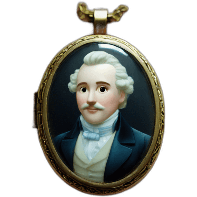 Victorian gentleman in cameo locket emoji