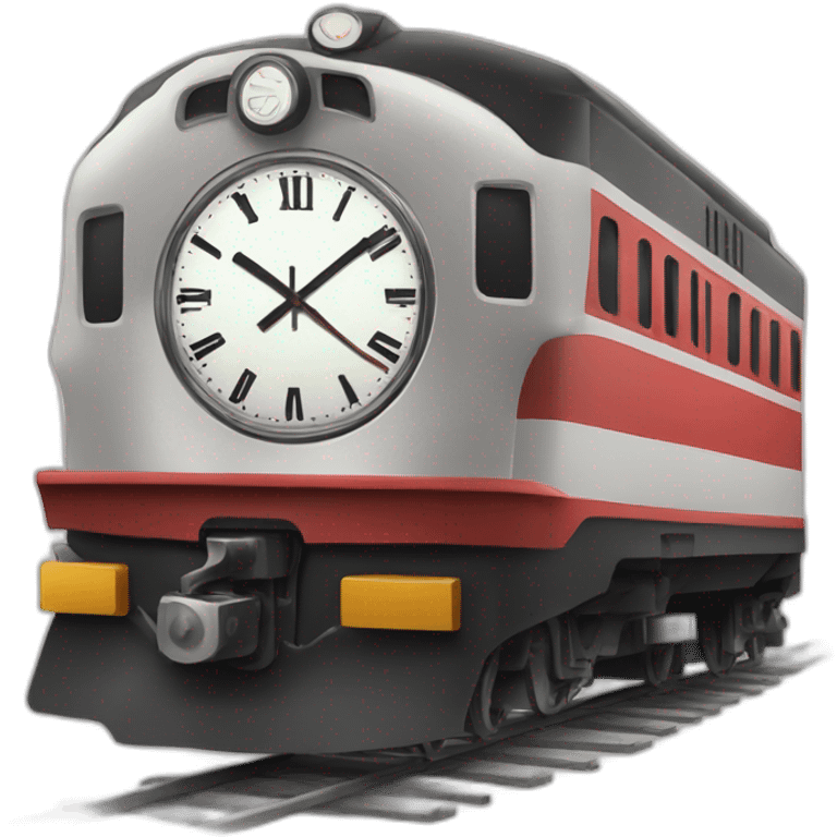 Train with clock on feont emoji