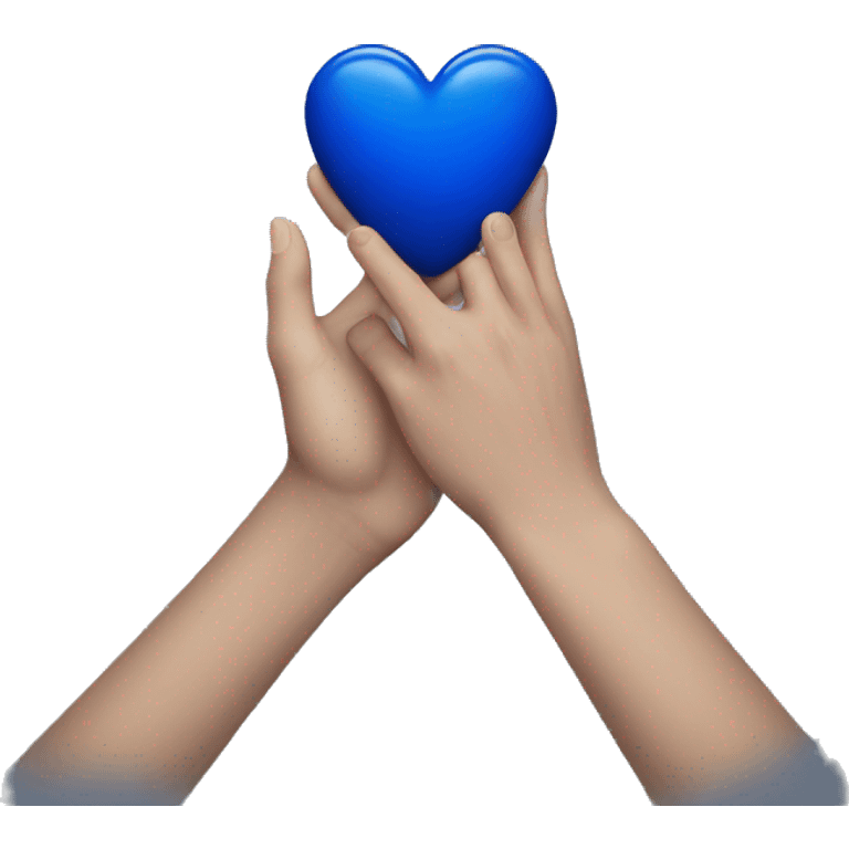 Dark blue heart in hand emoji