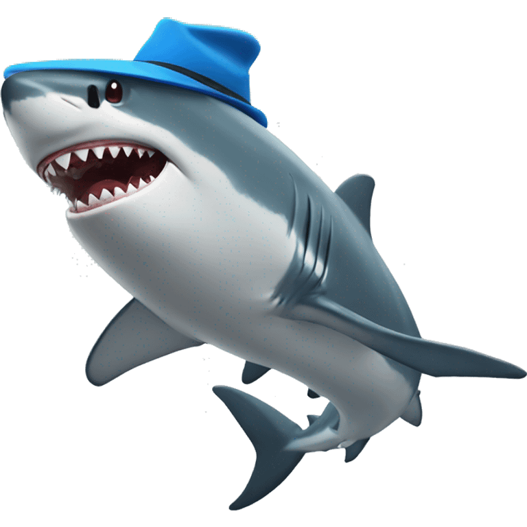 shark with a hat emoji