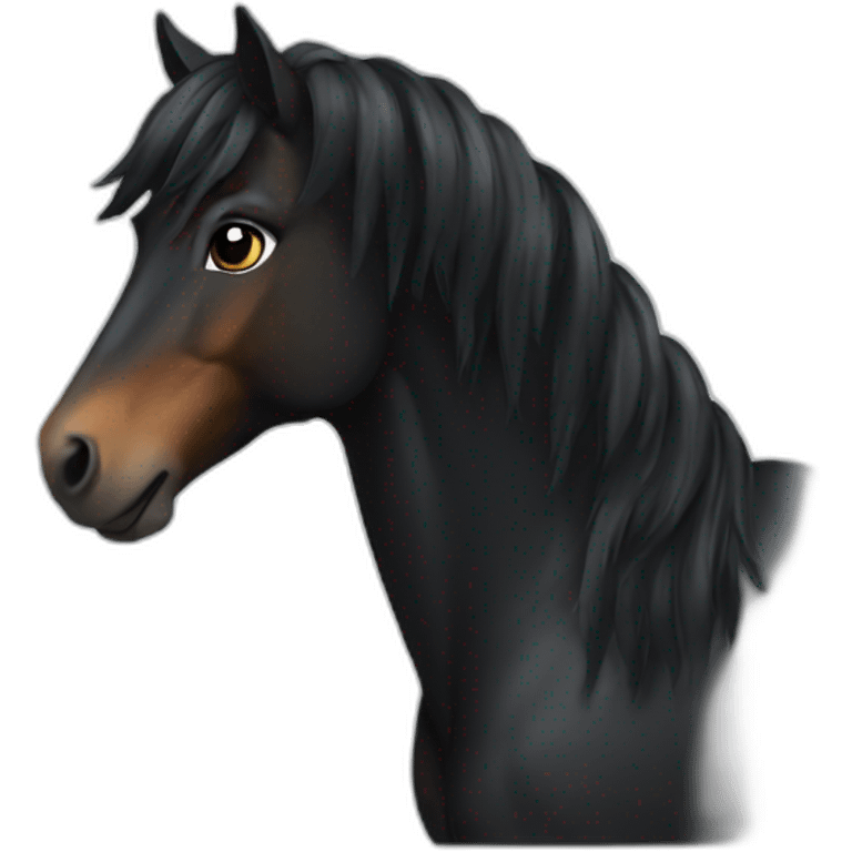 Horses black with mane emoji