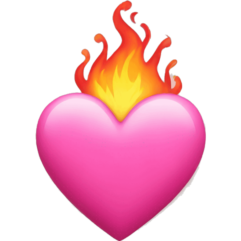 pink heart with fire emoji