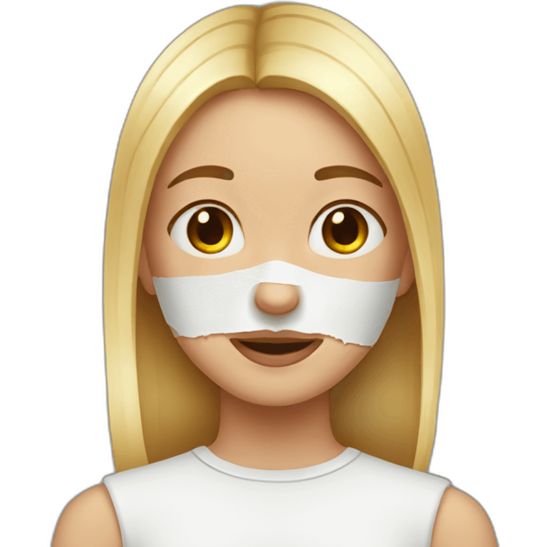 girl with plaster on the chin emoji