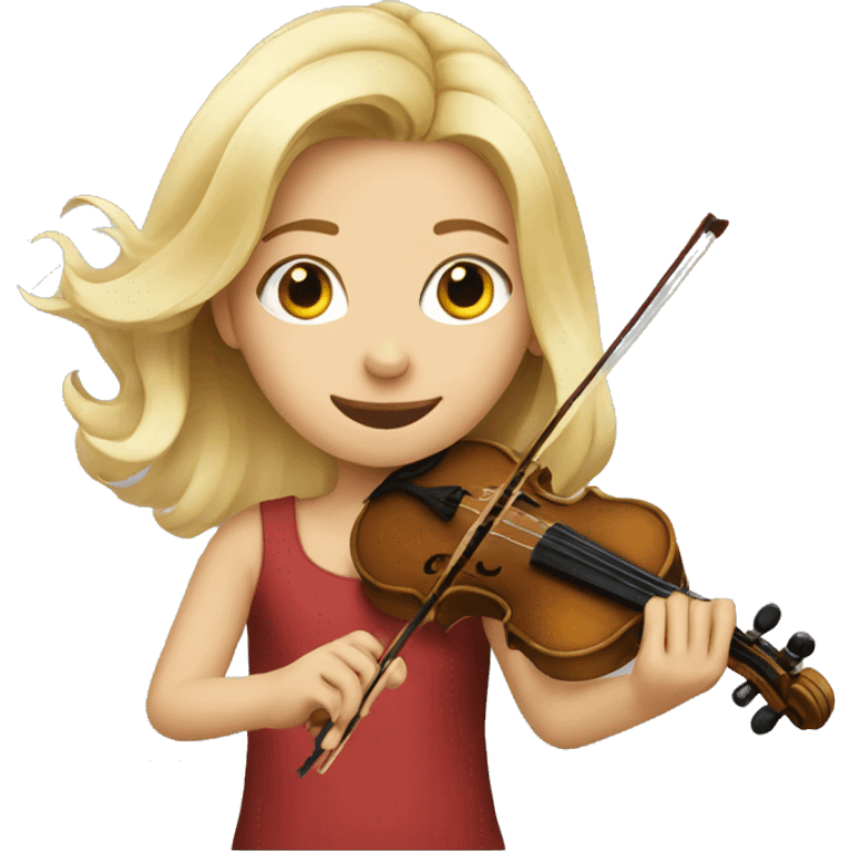 blond girl playing a violin emoji