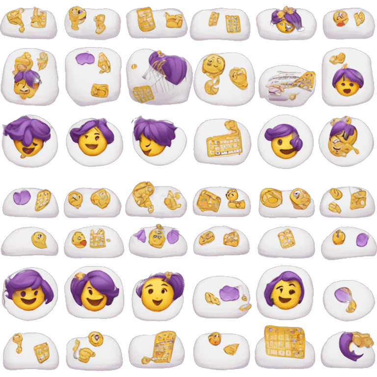 Un calendario violeta con dibujos de musica emoji