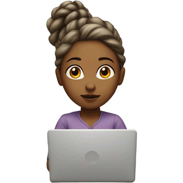 Girl on laptop  emoji