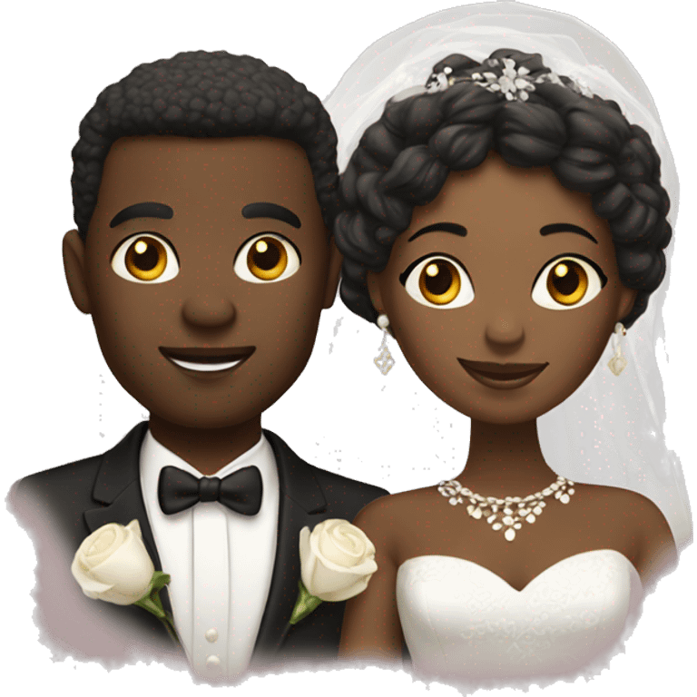 African bride and groom emoji