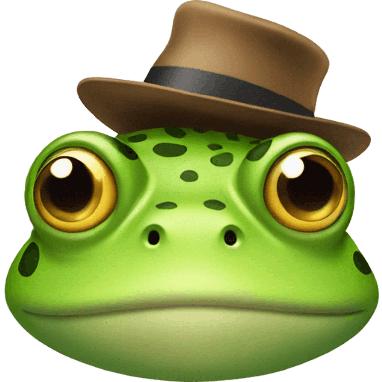 Frog wearing a hat emoji