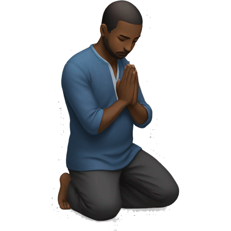 a man on his knees praying emoji