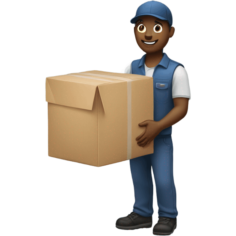 Delivery man with package  emoji