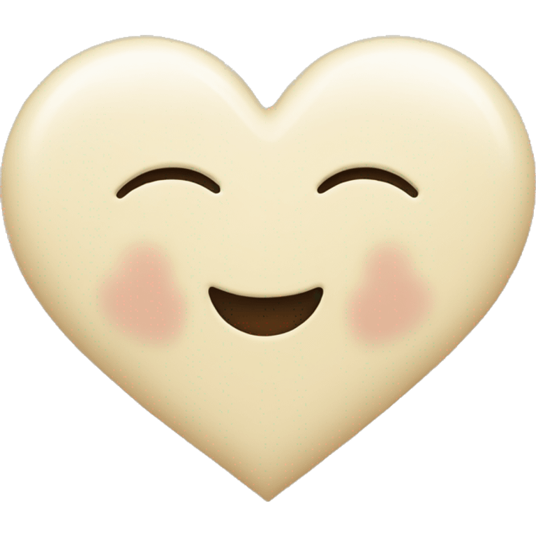 Cream coloured emoji heart  emoji