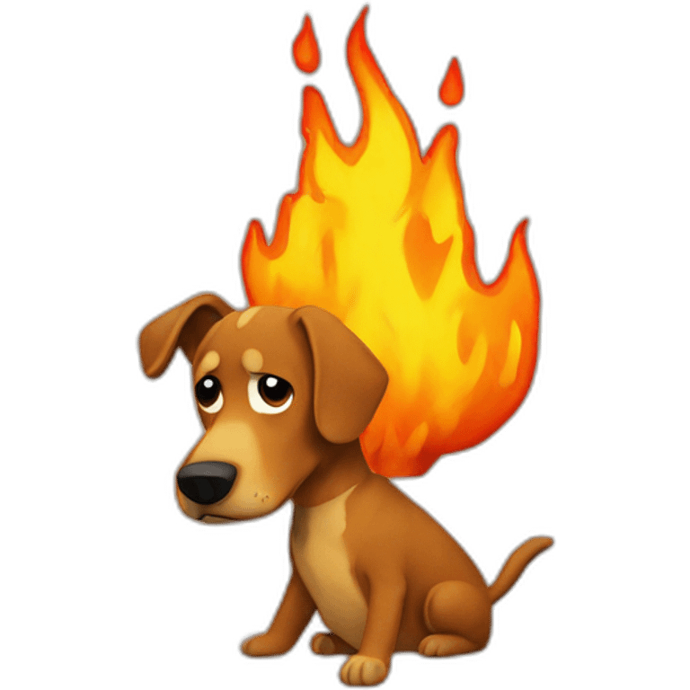 This is fine dog in room on fire meme emoji