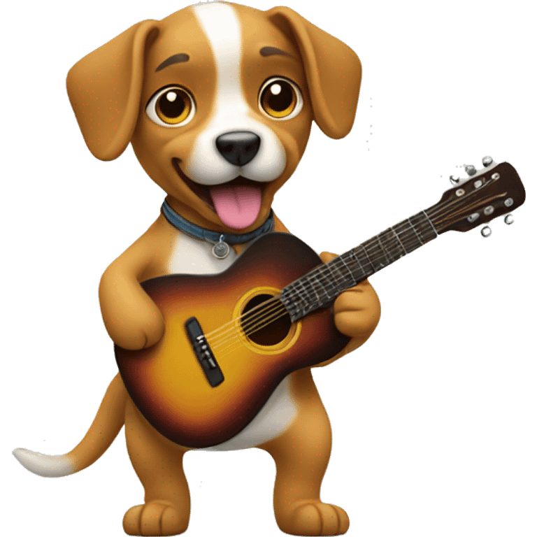 Dog playing guitar  emoji