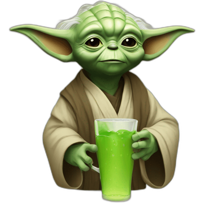 Yoda drinking emoji