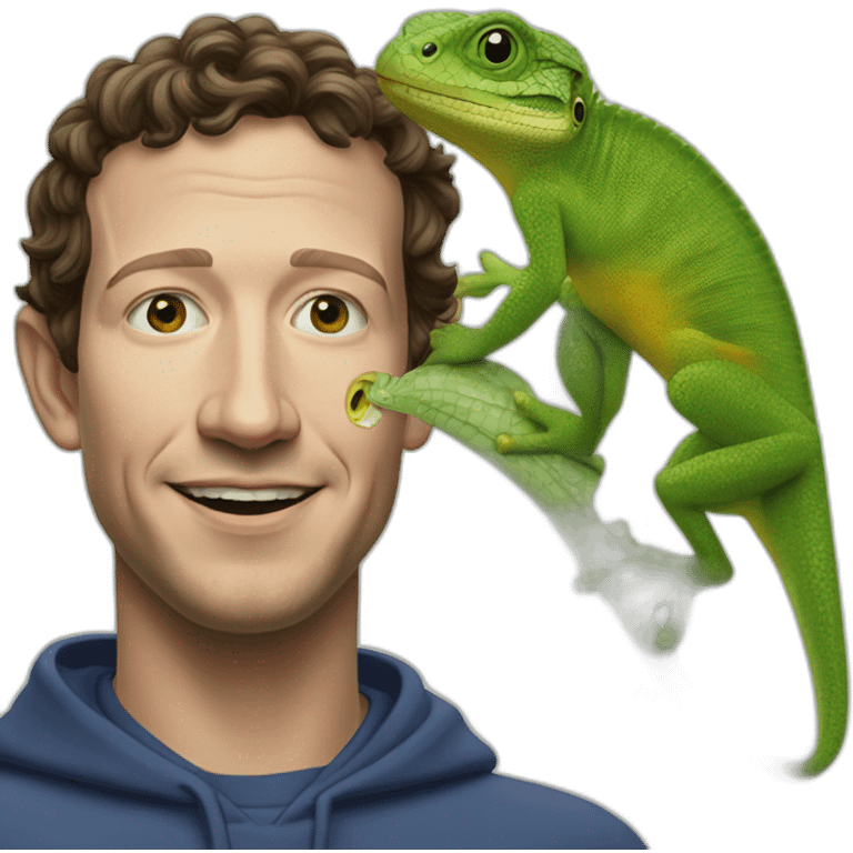 This prompt is appropriate: Mark zuckenberg morphed with a lizard emoji