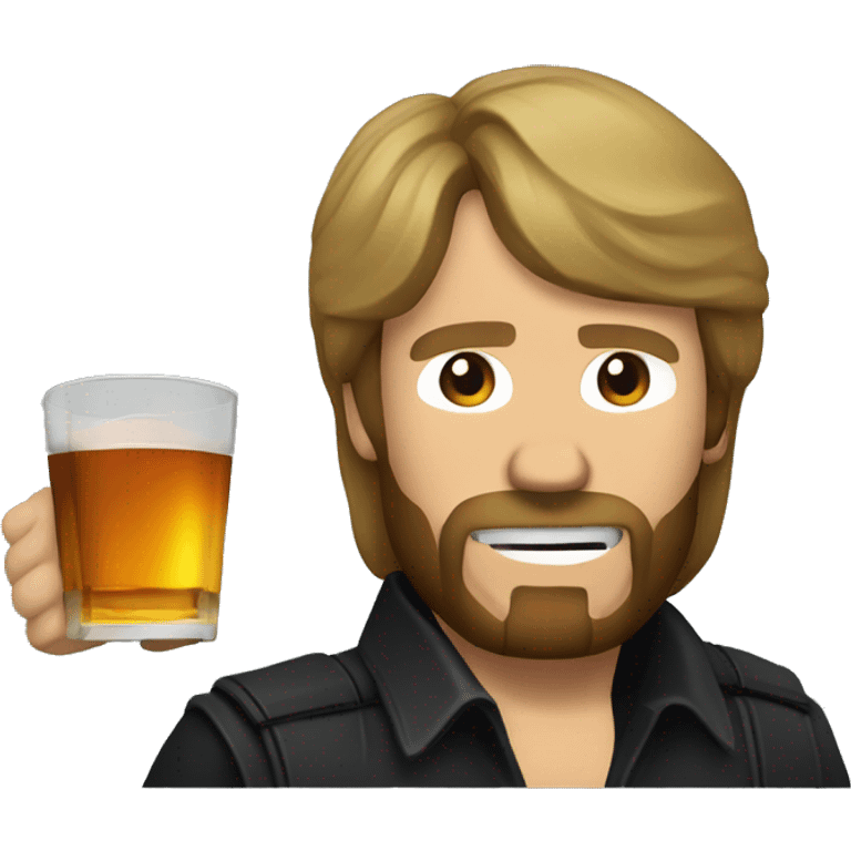 Chuck Norris drinking whiskey looking cool emoji