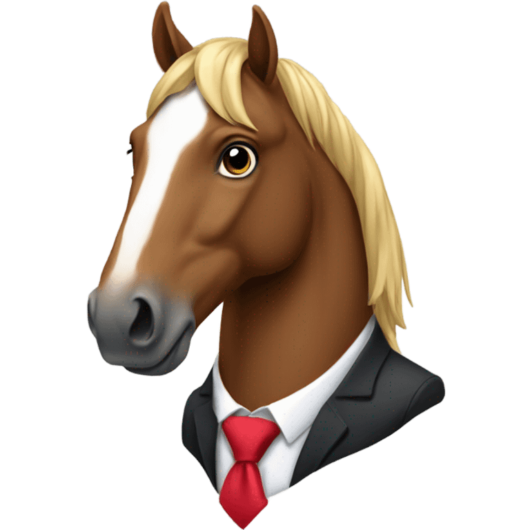 Horse wearing a tie emoji