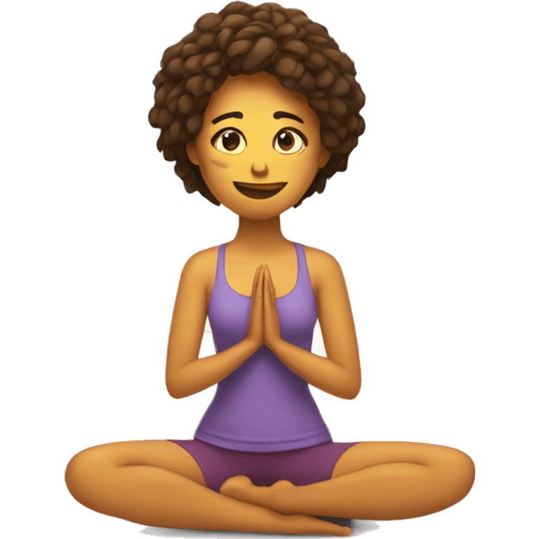 Chica haciendo yoga emoji