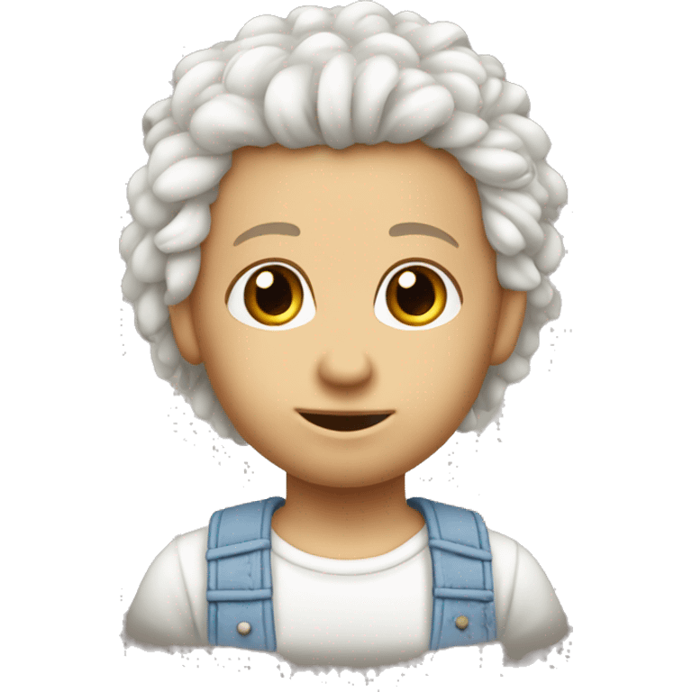 bambino bianco con capelli ricci castani emoji