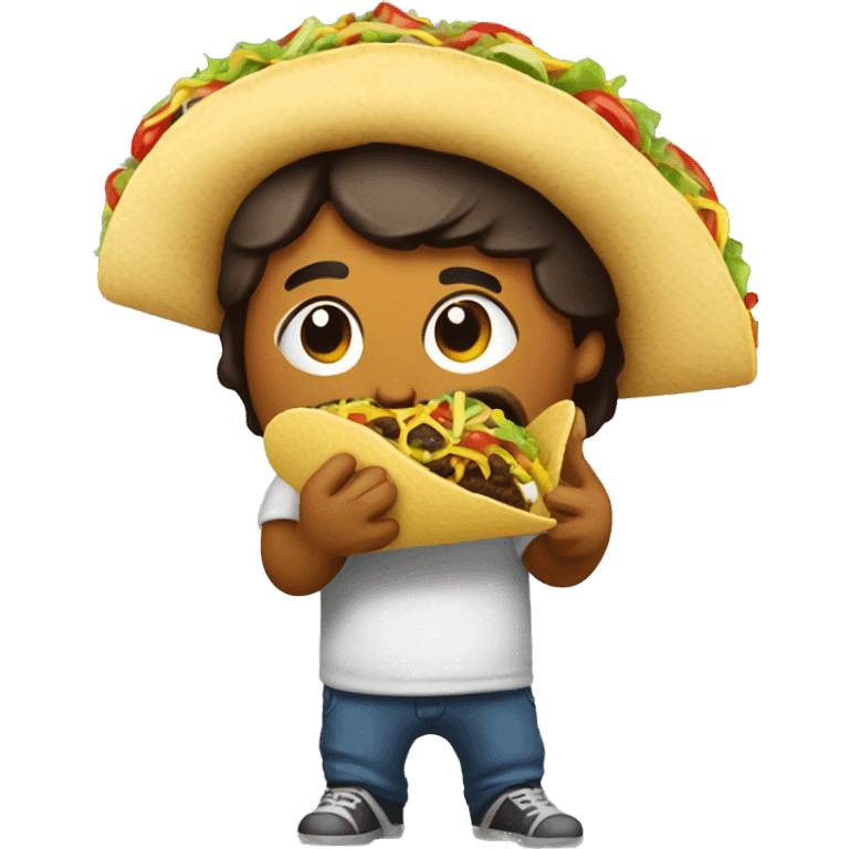 Meican irl eating a taco emoji