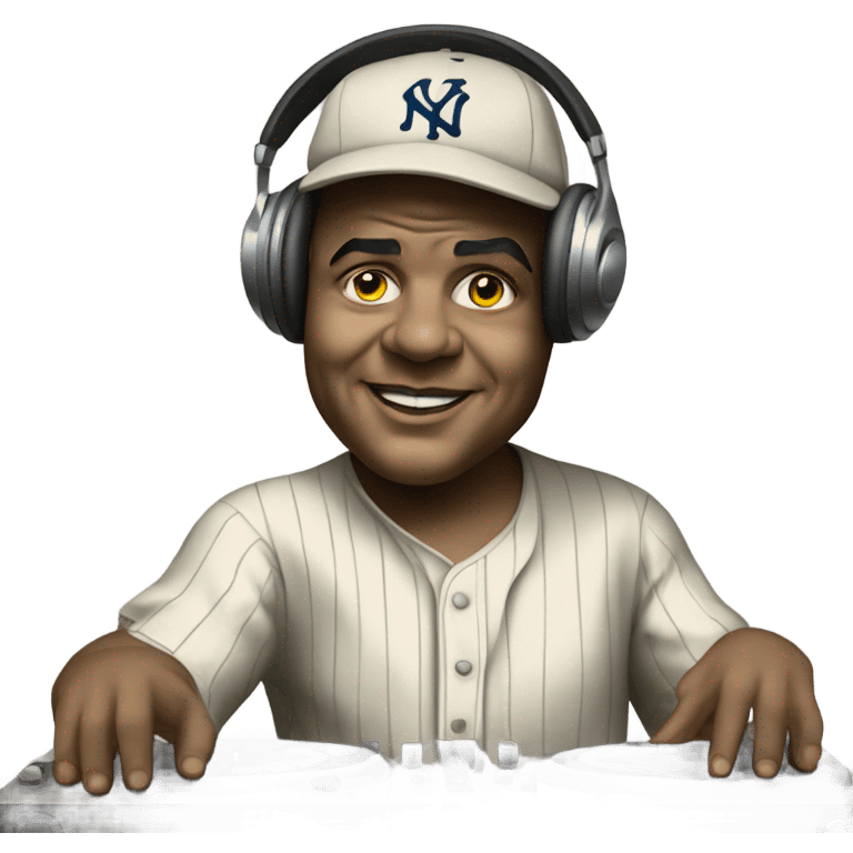 Babe Ruth playing DJ emoji