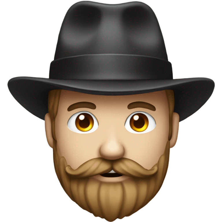 Poker emoji with beard, mustache and fedora emoji