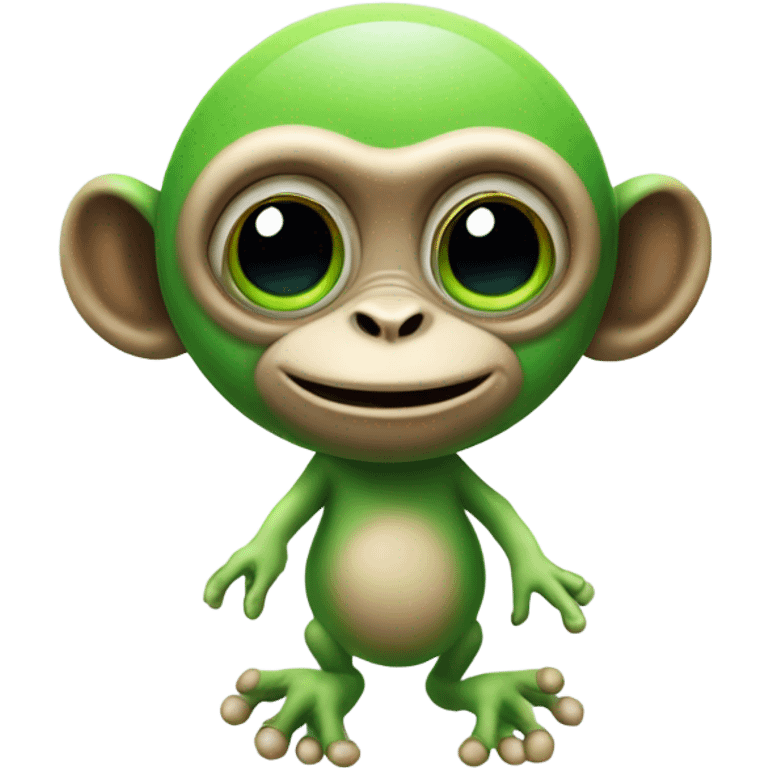 Monkey with alien  emoji