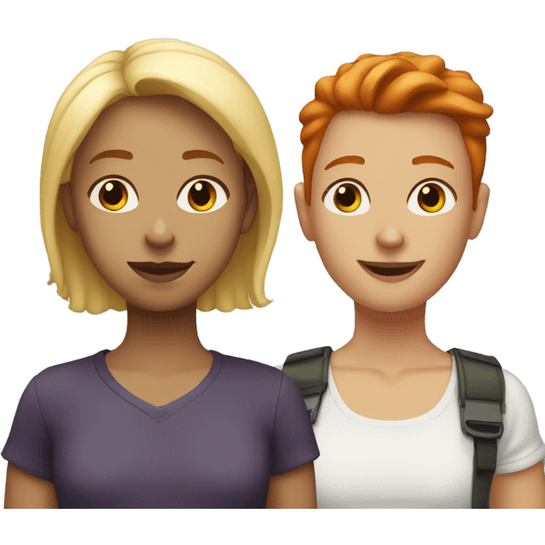 Blonde and redhead friends emoji