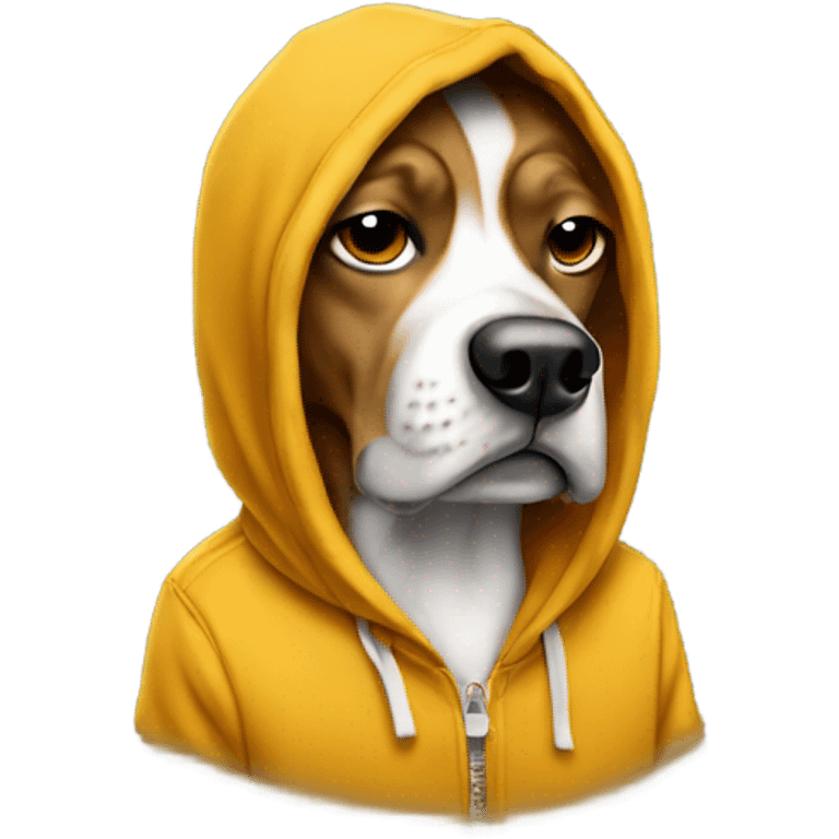 Rapping dog with hoodie emoji